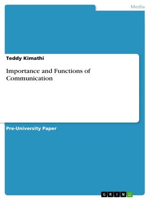cover image of Importance and Functions of Communication